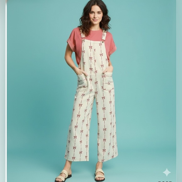 Umgee Pants - Umgee 💕 Pink Bow Jumpsuit